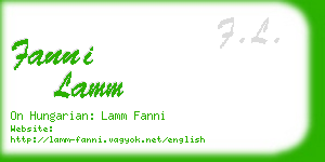 fanni lamm business card